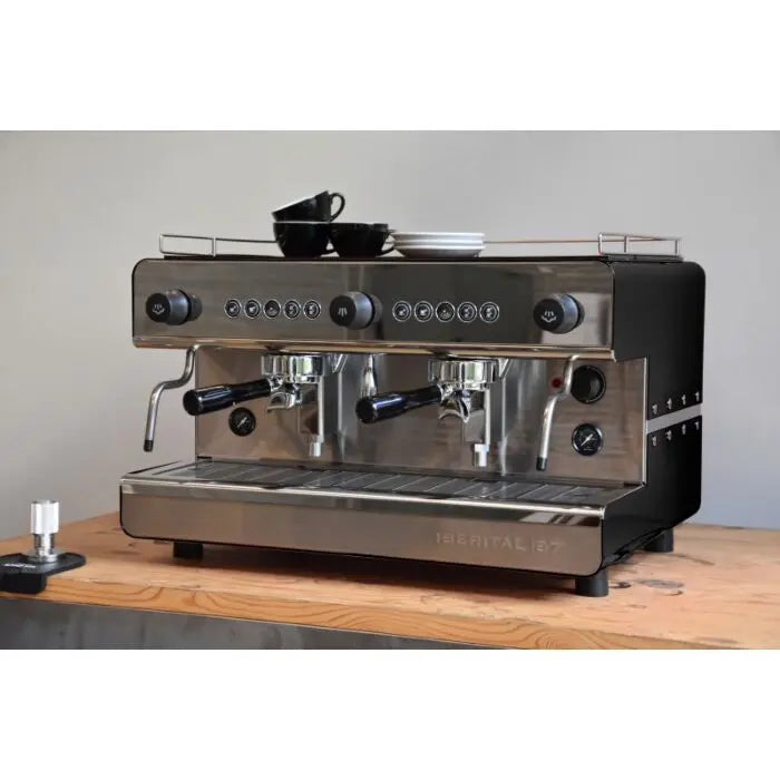 IBERITAL TRADITIONAL COFFEE MACHINE IB7 2-GRP 2850W - PURE BLACK TALL CUP/ALTO Mooring Coffee Co