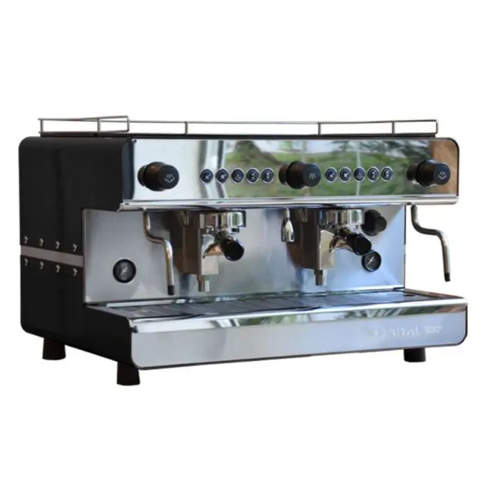 IBERITAL TRADITIONAL COFFEE MACHINE IB7 2-GRP 2850W - PURE BLACK TALL CUP/ALTO Mooring Coffee Co