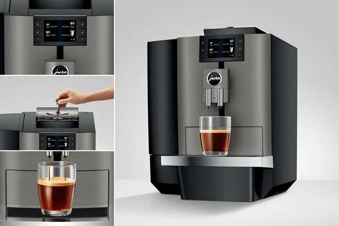 Jura X4 Dark Inox Professional Bean To Cup Coffee Machine Tank Fill Mooring Coffee Co