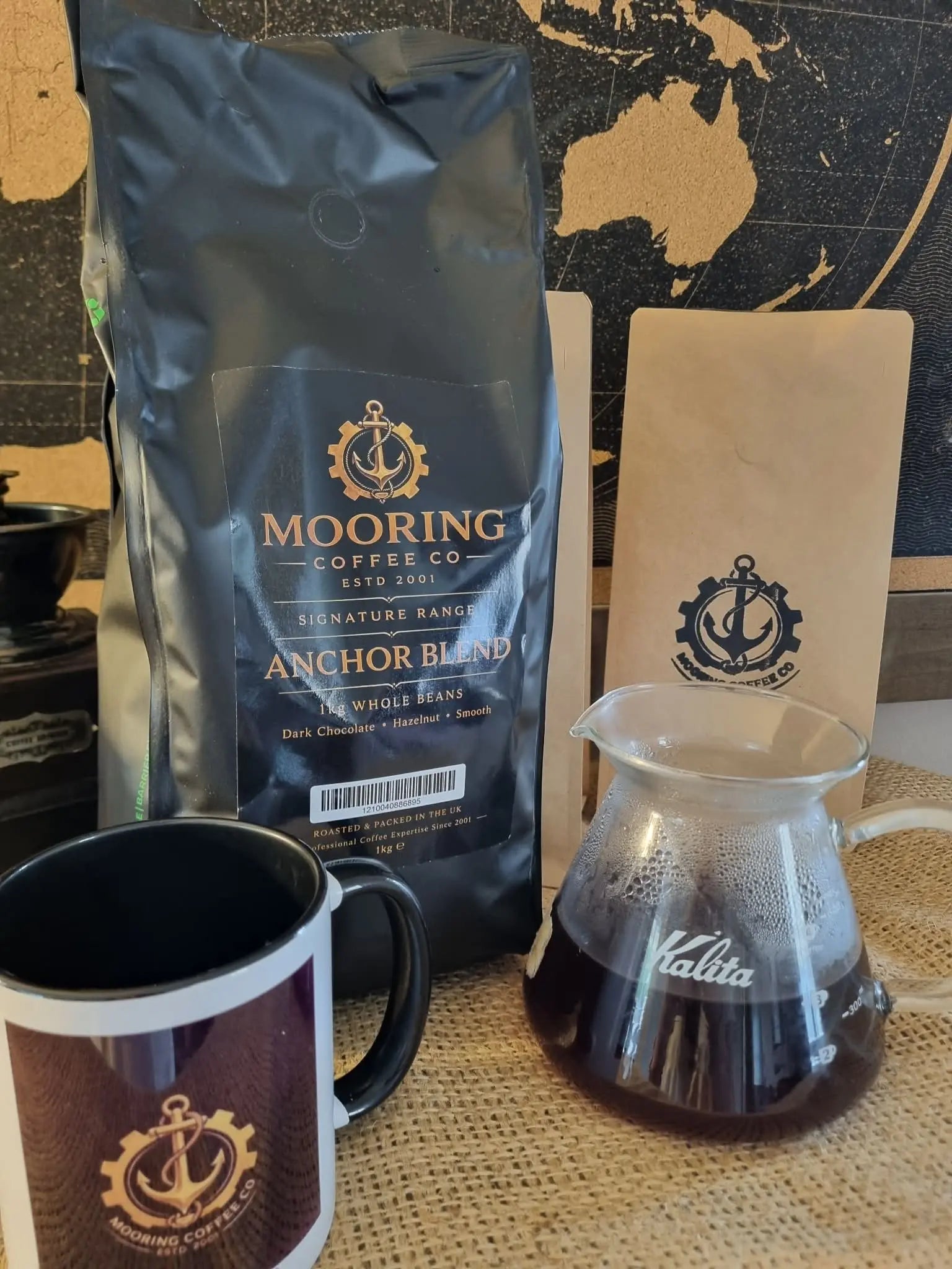 Mooring Coffee Co Anchor Blend Medium Dark Roast Espresso Super Crema Smooth 1KG 6 Pack Mooring Coffee Co Ltd