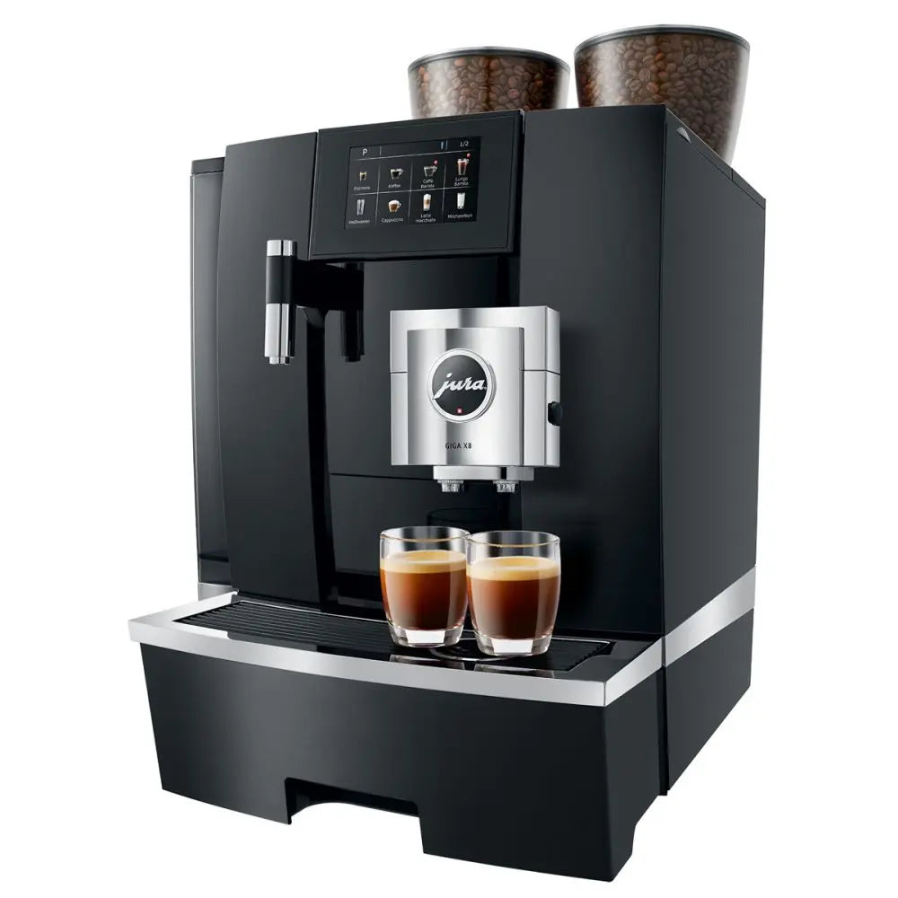 Jura GIGA X8C Gen II Black Aluminium Bean To Cup Coffee Machine Plumbed Mooring Coffee Co