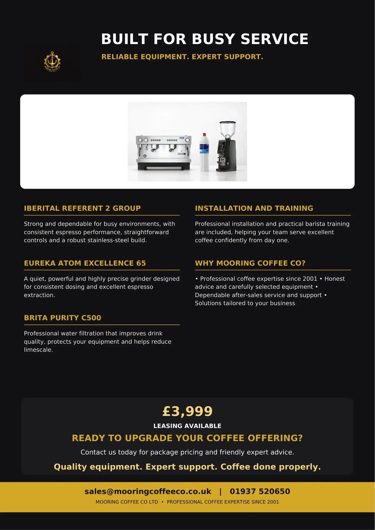 IBERITAL REFERENT 2 GROUP TRADITIONAL COFFEE MACHINE 2850W PACKAGE WITH FREE COFFEE BEANS Mooring Coffee Co Ltd